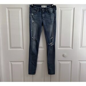 Abercrombie & Fitch Super Skinny Distressed Jeans Size: 2R